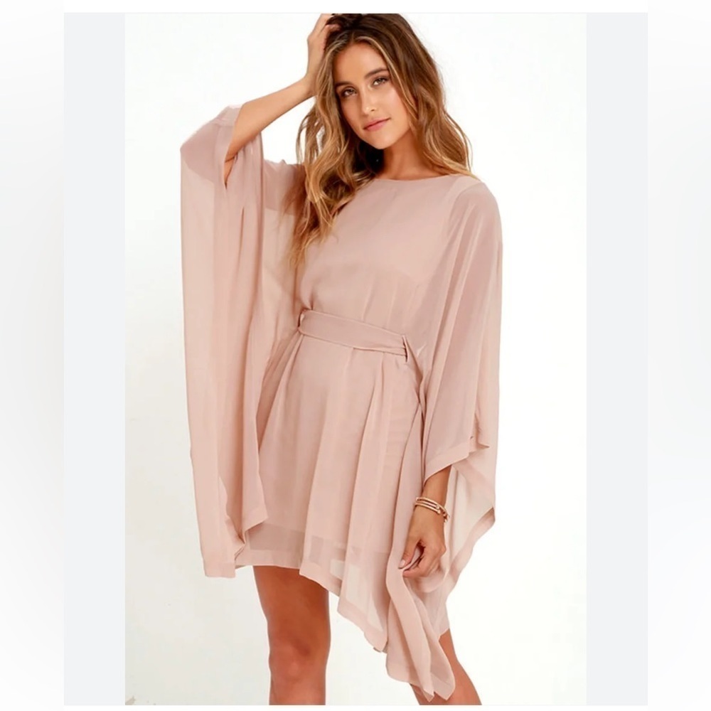 Lulus Chasing Daylight Blush Kaftan Dress Small Style 307652